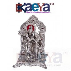 OkaeYa Silver Finish Radha Krishna God Idol Oxidized Silver Finish With Beautiful Velvet Box